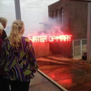 Dijkgraaf Marga Kool, gedeputeerde Hester Maij (gedeputeerde Bert Boerman was wegens ziekte afwezig) en DB-lid Hans Peereboom.