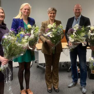 Vlnr: Amke Vrielink, Elsbeth Brandsma, Marion Wichard, Matthijs Jansen en Esmée Pater