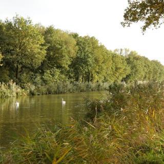 Het is prachtig fietsen langs het Overijssels kanaal.