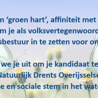 Word kandidaat voor Water Natuurlijk Drents Overijsselse Delta
